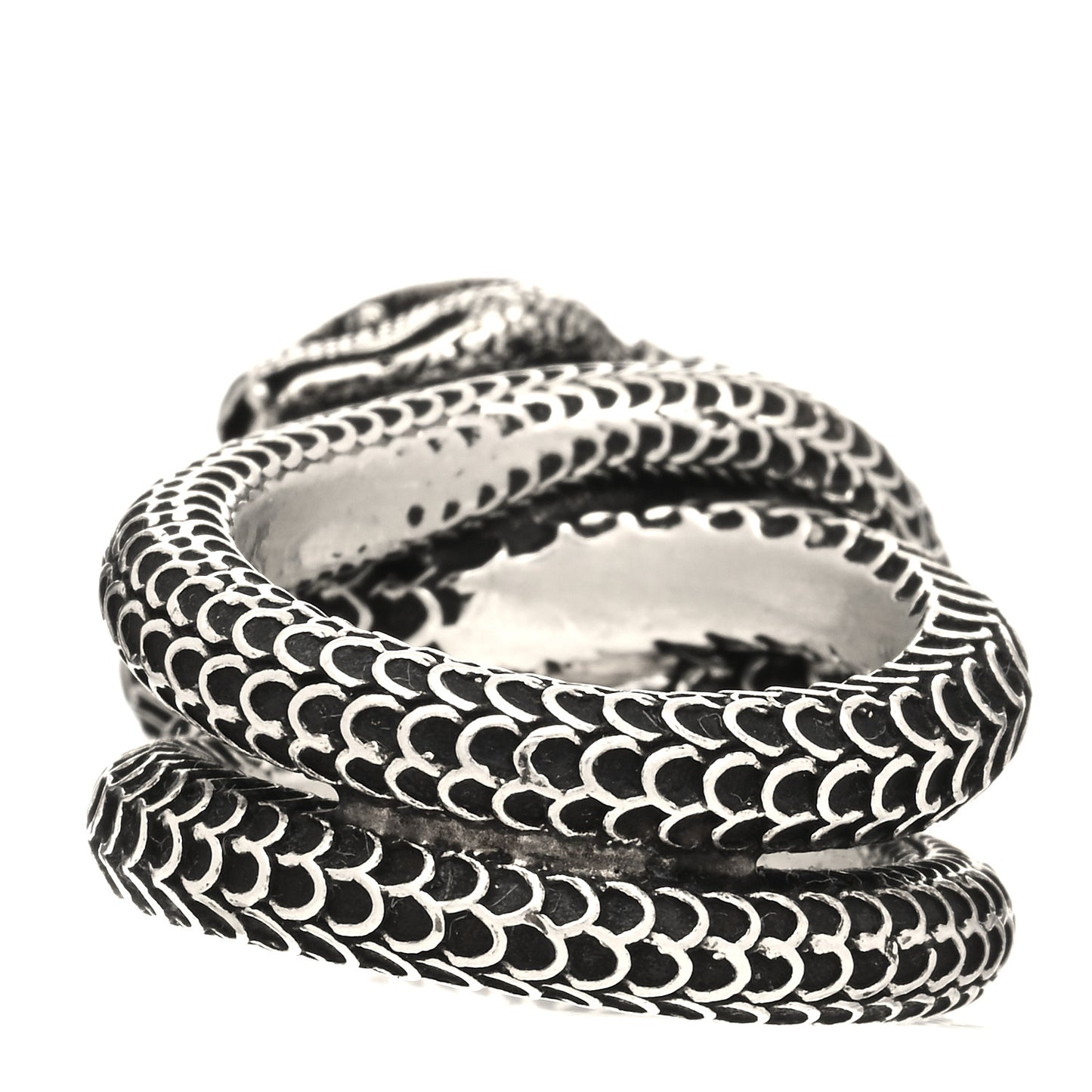 Sterling Silver Gucci Garden Double Snake Ring 50 5.25