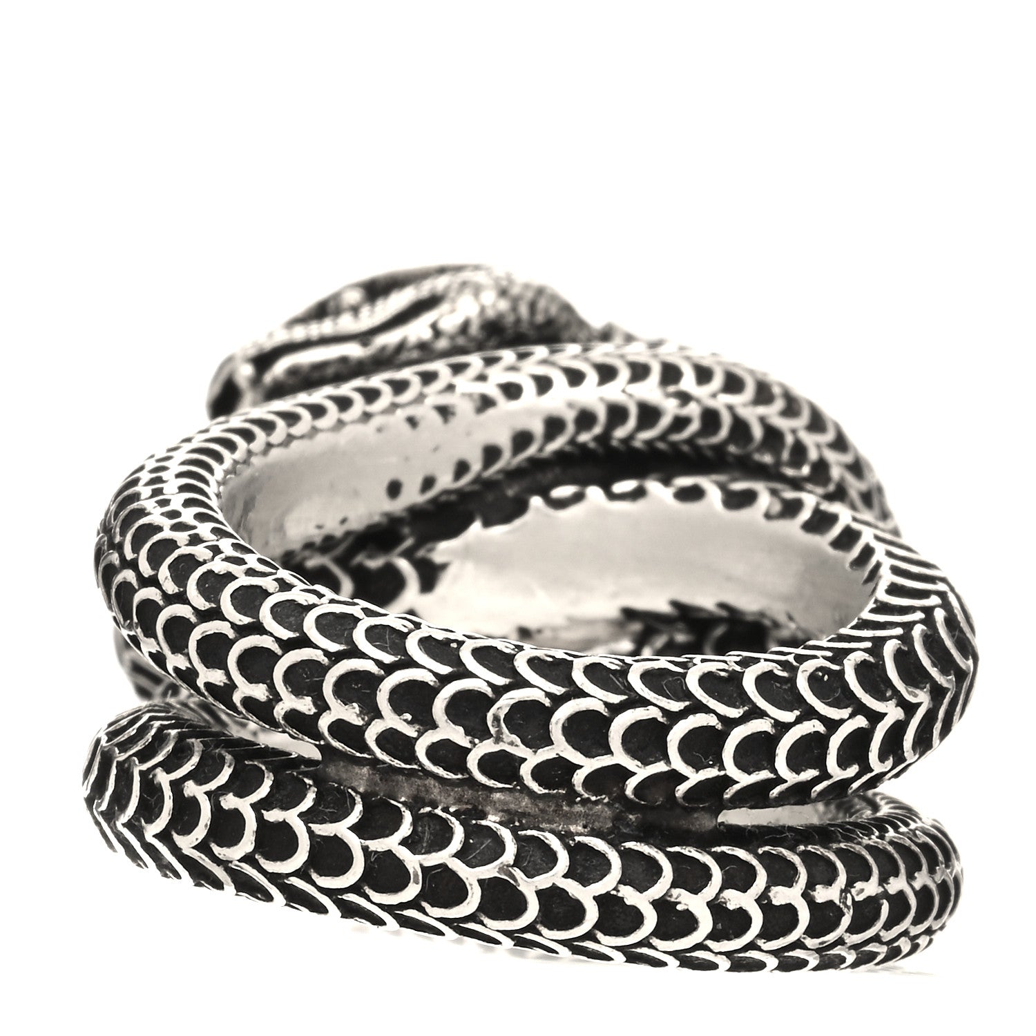 Gucci Sterling Silver Gucci Garden Double Snake Ring 50 5.25 3 of 5