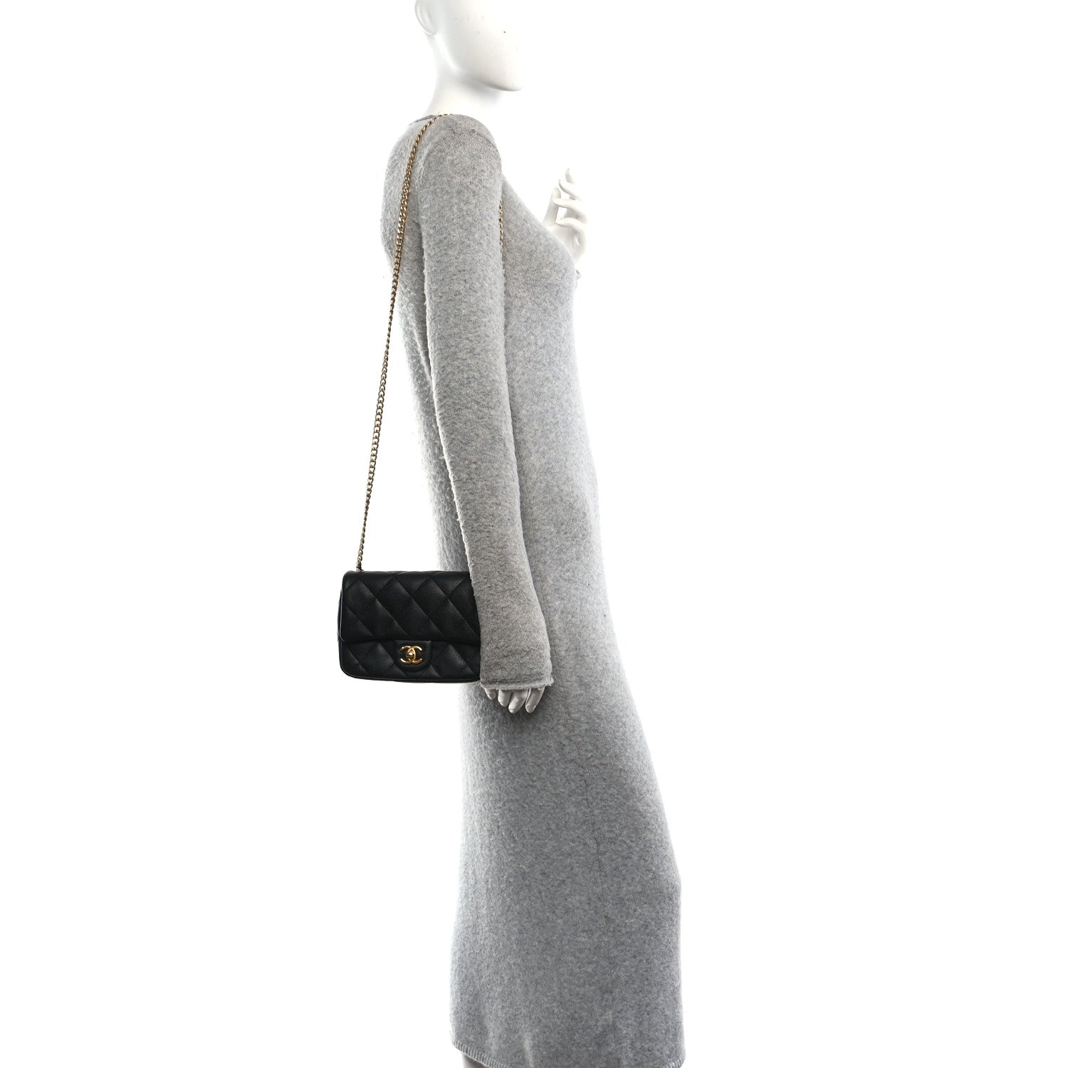 Chanel Caviar Quilted Mini Sweetheart Rectangular Flap Black 2 of 12
