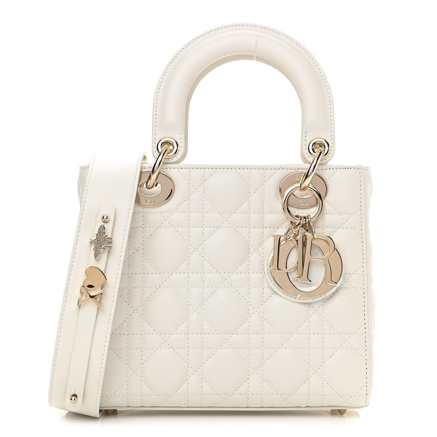 Lambskin Cannage Small My ABCDior Lady Dior White