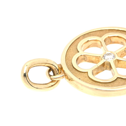 Tiffany 18K Yellow Gold Diamond Blossom Key Pendant 4 of 6