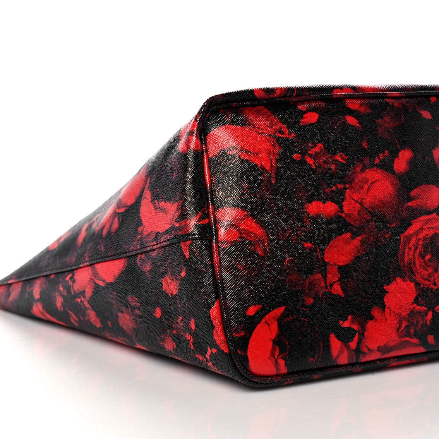 Givenchy Textured Coated Canvas Floral Print Large Antigona Tote Black Red 7 of 8