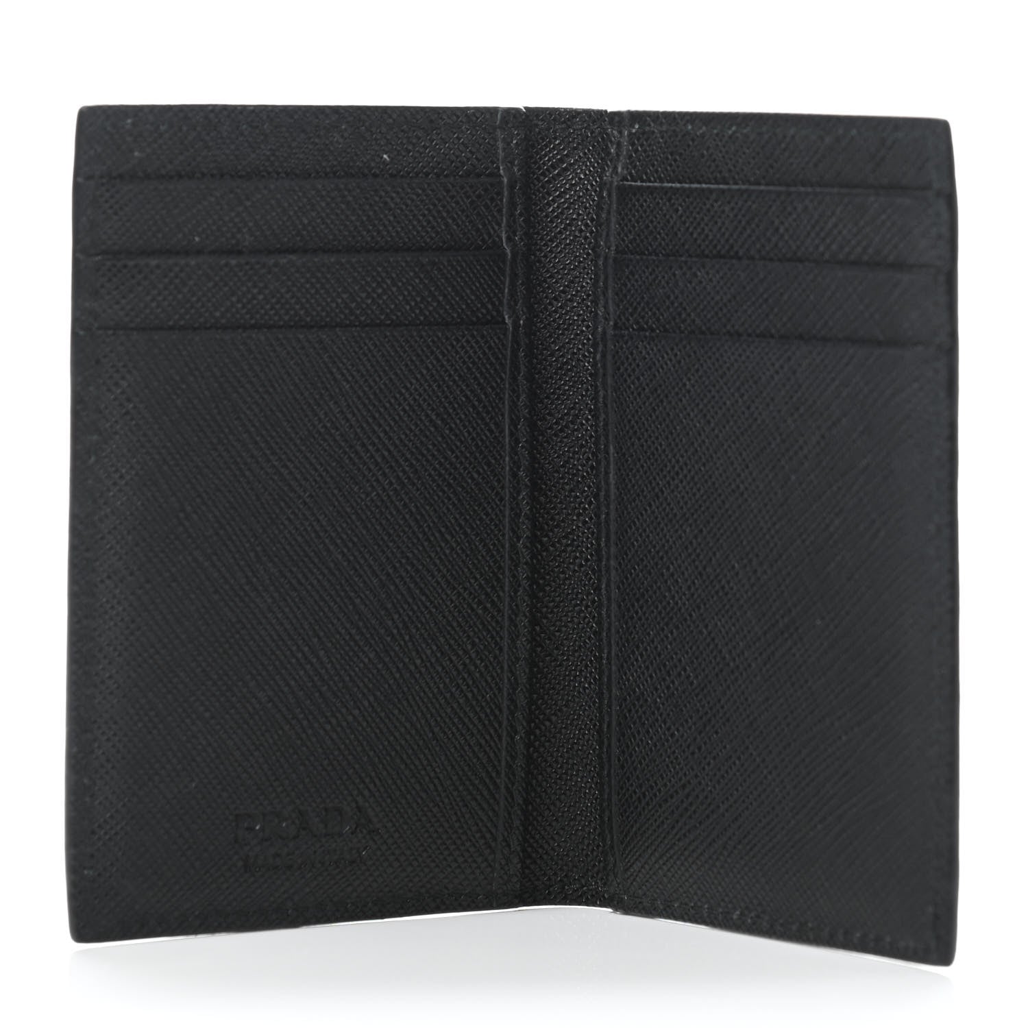 Prada Saffiano Racing Logo Bi-Fold Card Holder Black 4 of 4