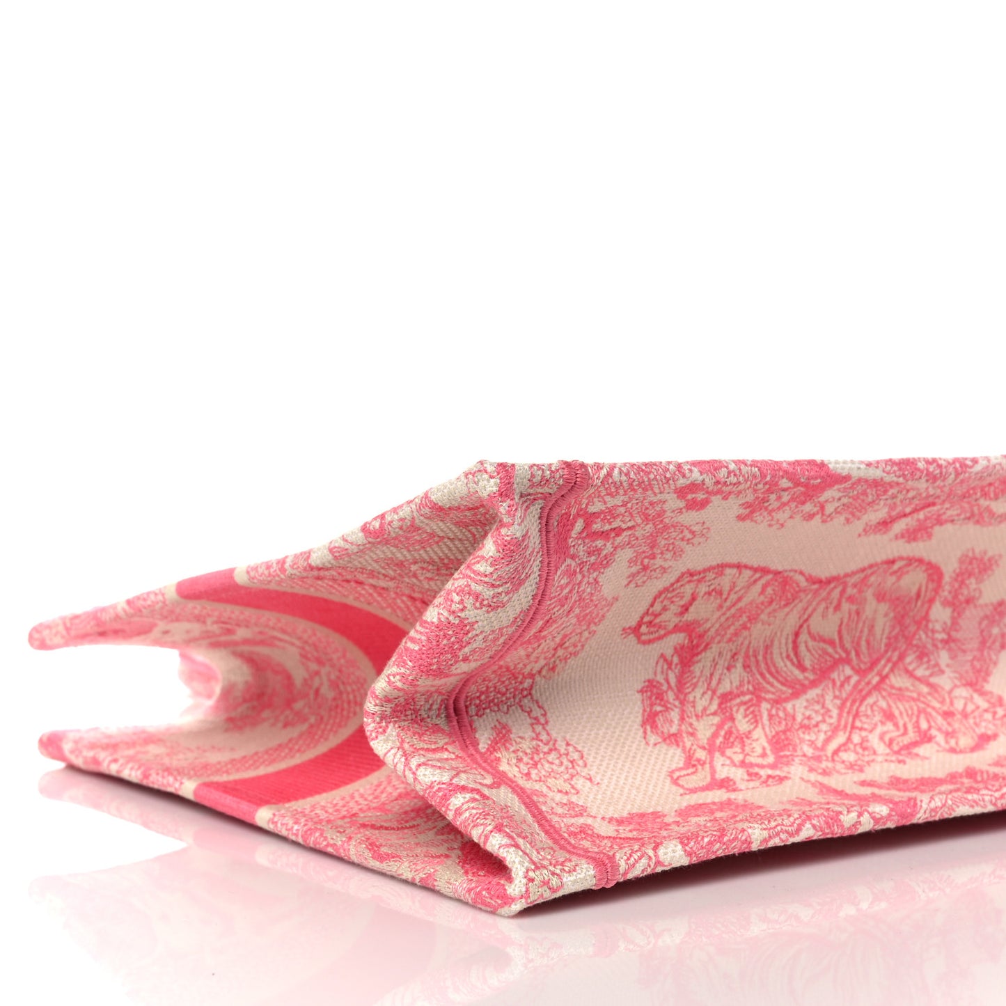 Canvas Embroidered Medium Dioriviera Toile De Jouy Book Tote Peony Pink