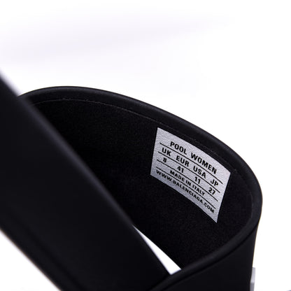 Balenciaga Rubber Womens Logo Pool Slide Sandals 41 Black White 8 of 20