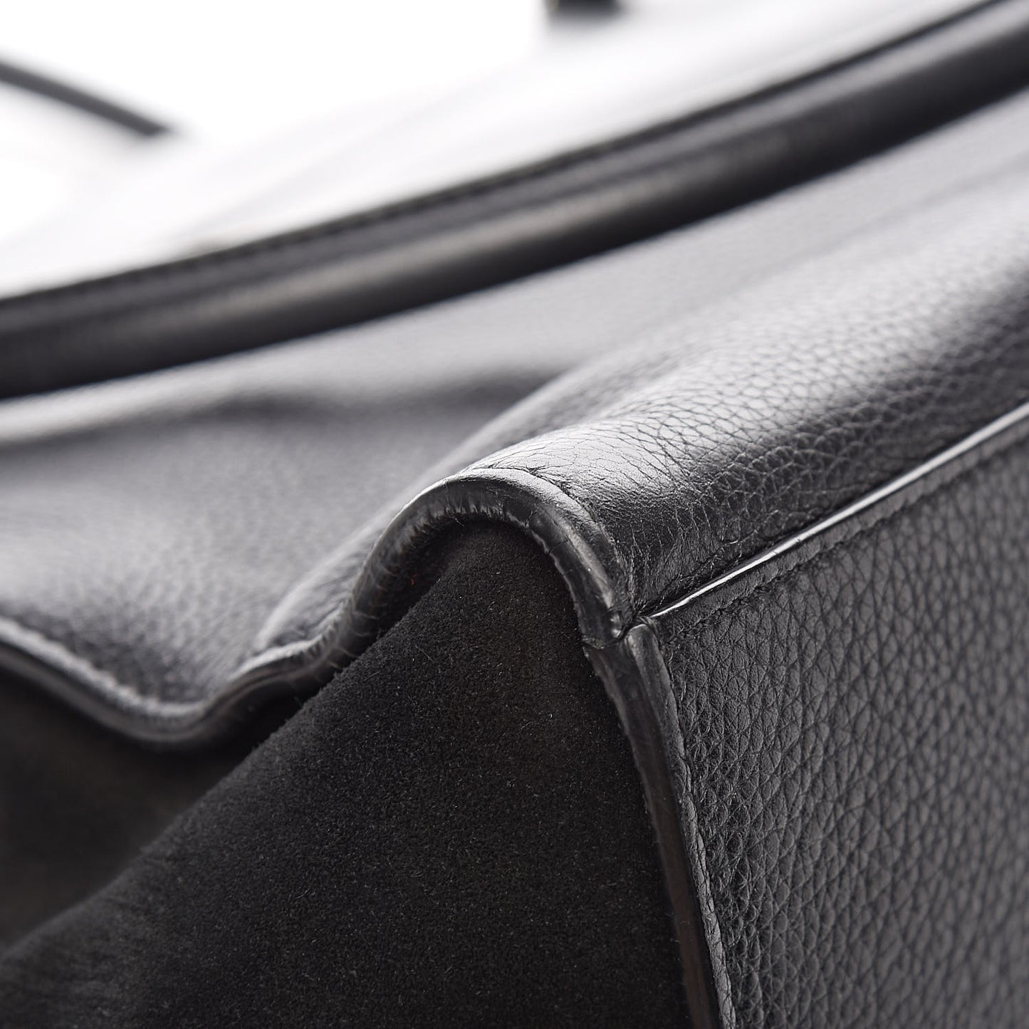 Drummed Calfskin Suede Double Zip Trapeze Black