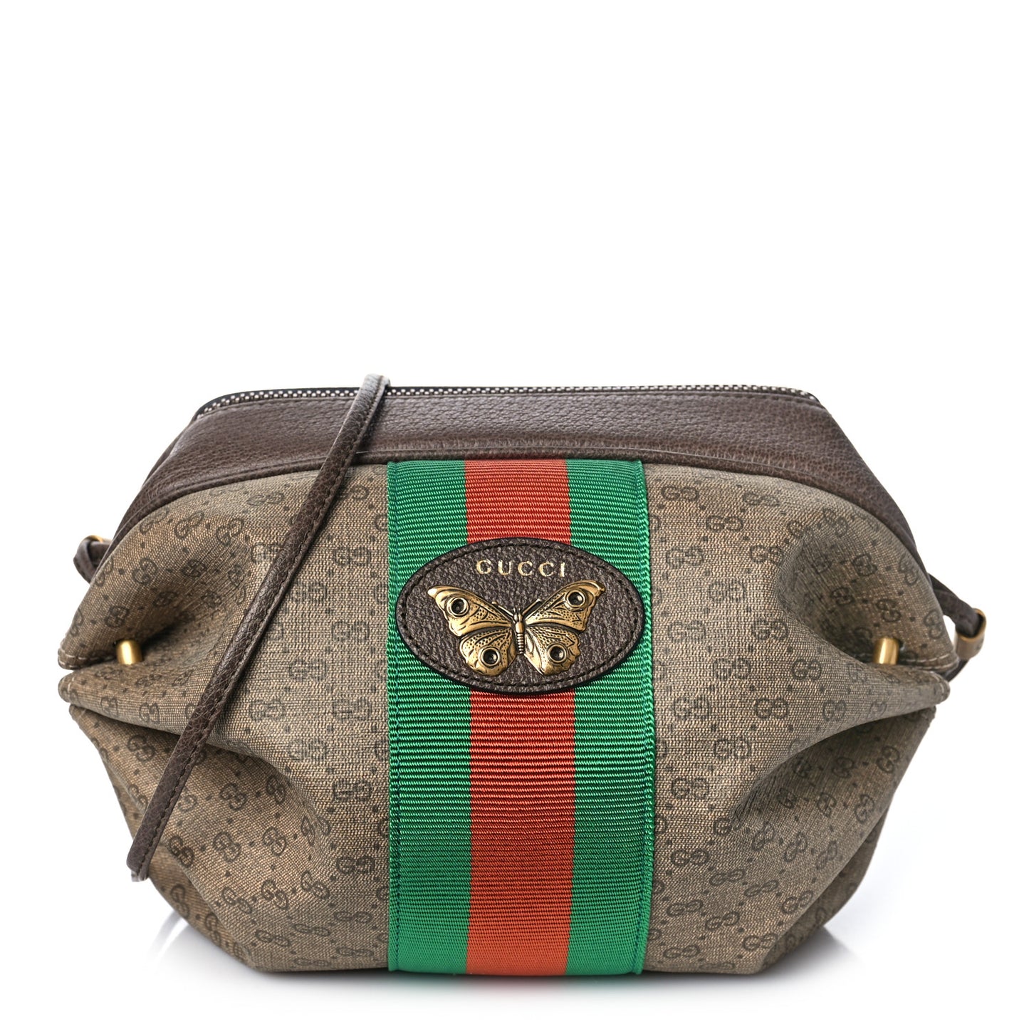 Mini Vintage GG Supreme Monogram Web Butterfly New Candy Crossbody Beige New Acero