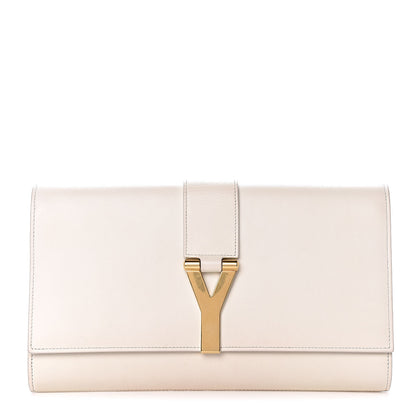 Saint Laurent Calfskin Classic Y Clutch White 1 of 17