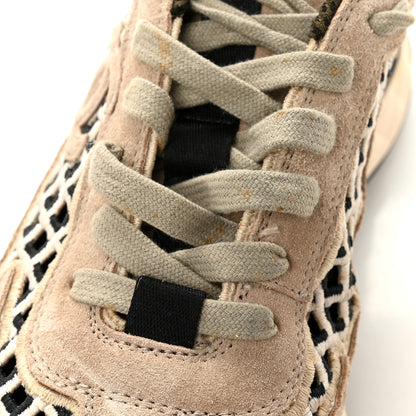 Chanel Suede Calfskin Embroidered CC Sneakers 39 Beige Black 10 of 10