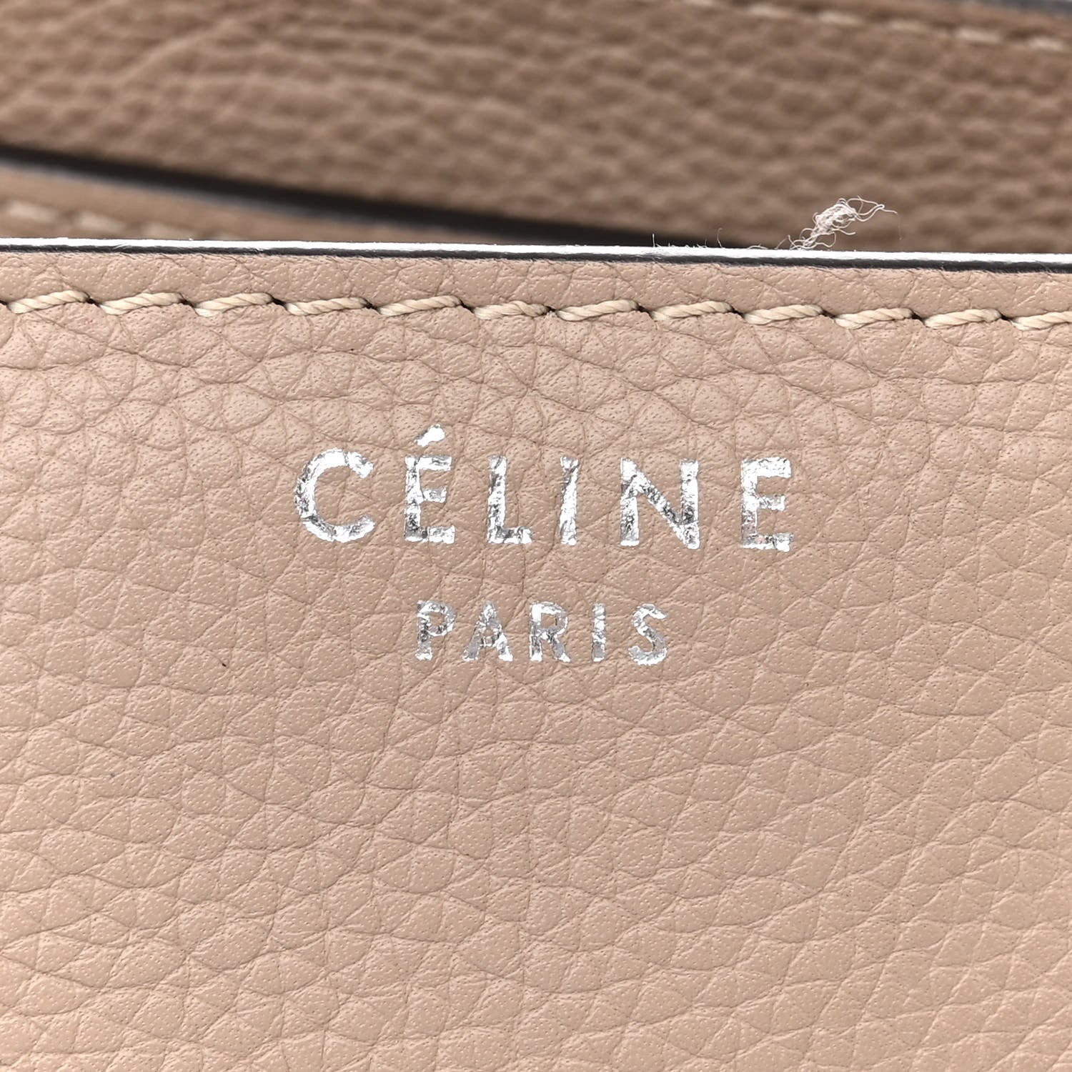 Celine Drummed Calfskin Micro Luggage Dune 6 of 14