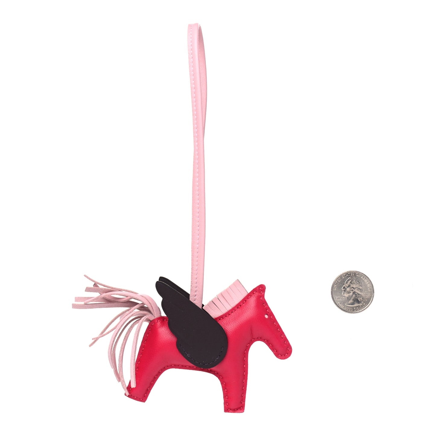 Milo Lambskin Grigri Rodeo Pegase Horse Bag Charm MM Framboise Rose Sakura Rouge Sellier