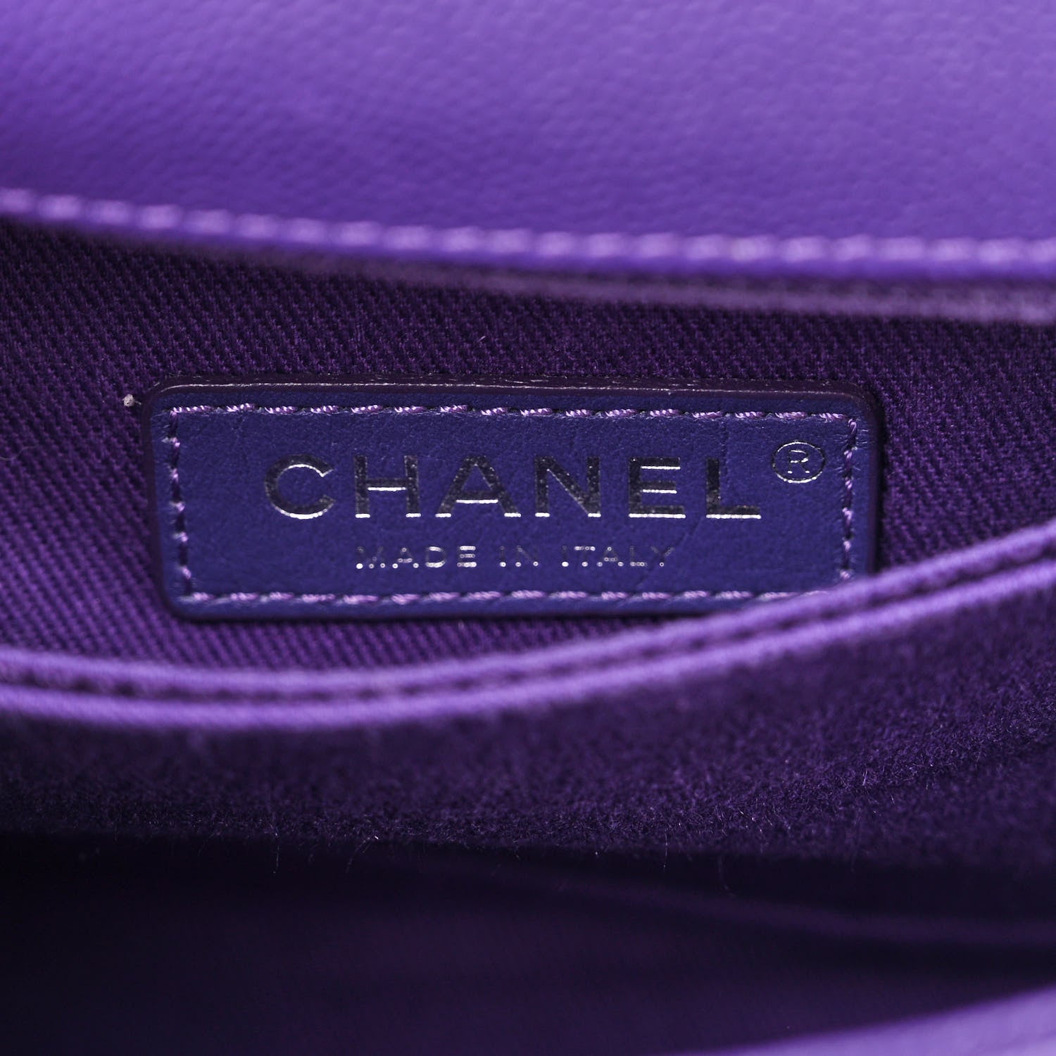 Chanel Caviar Chevron Quilted Mini Coco Handle Flap Purple 6 of 11