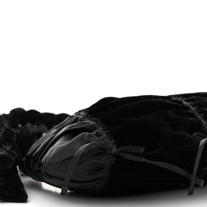 Prada Satin Velvet Drawstring Shoulder Bag Black 8 of 9