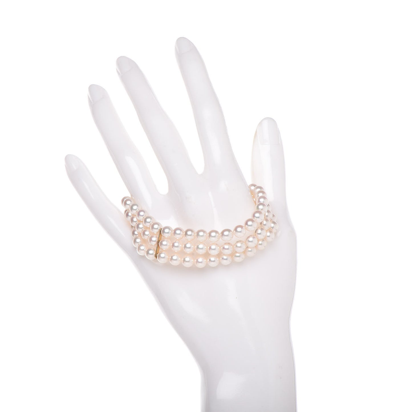 14K Yellow Gold Akoya Pearl Three-Row Bracelet