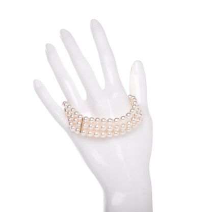 Mikimoto 14K Yellow Gold Akoya Pearl Three-Row Bracelet 2 of 5