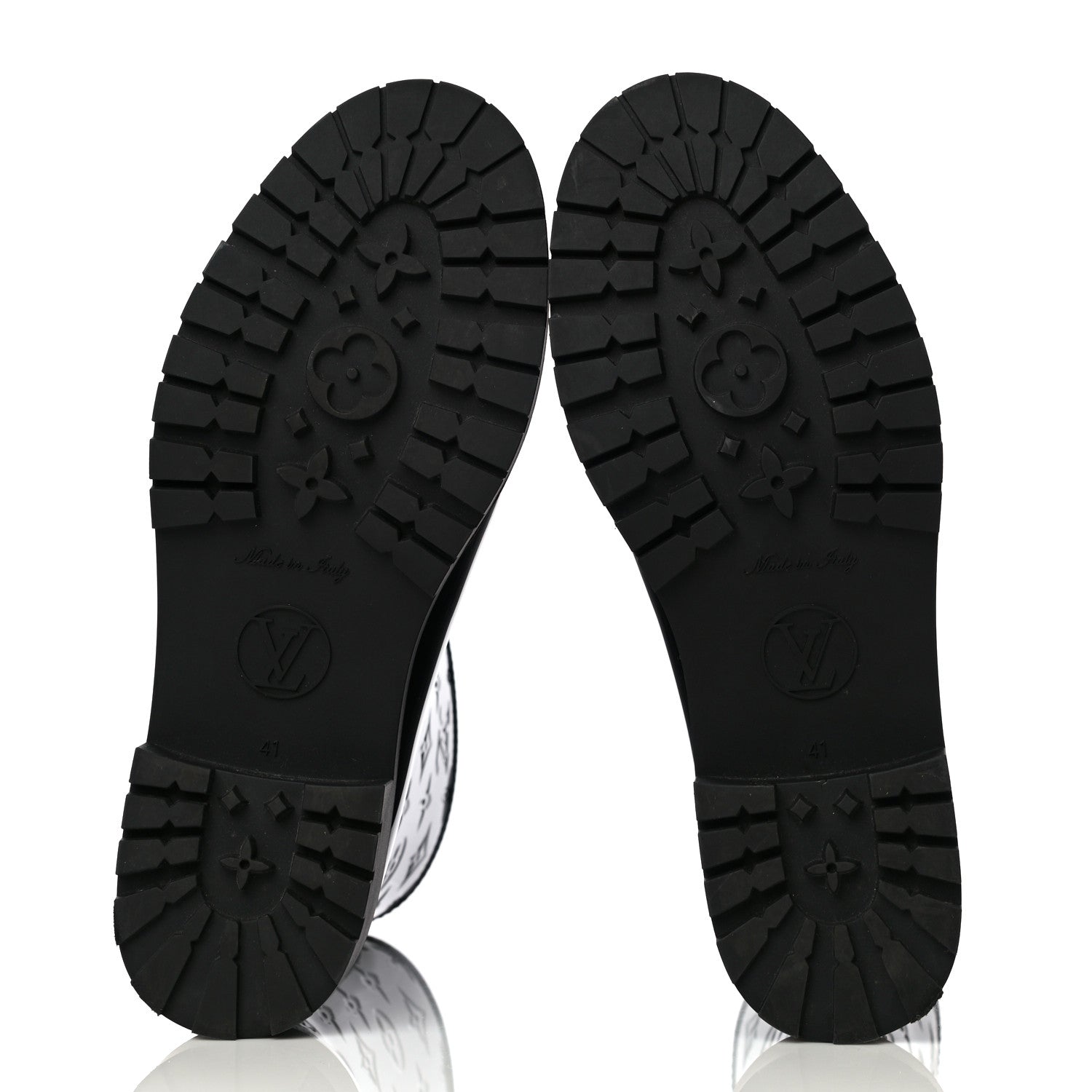 Louis Vuitton Rubber Embossed Monogram Drops Flat Half Boots 41 Black 6 of 10