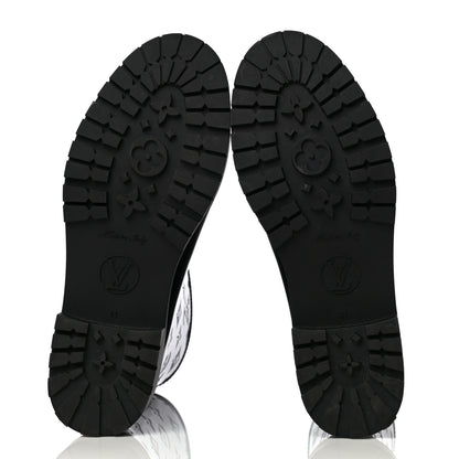 Louis Vuitton Rubber Embossed Monogram Drops Flat Half Boots 41 Black 6 of 10