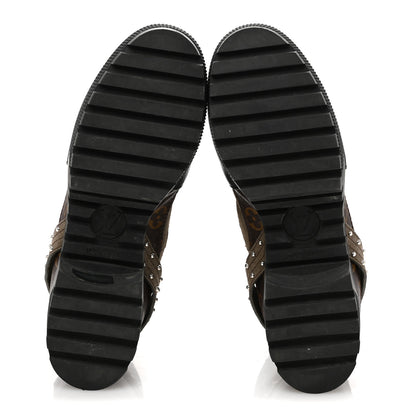 Louis Vuitton Suede Calfskin Monogram Laureate Platform Desert Boots 39 Kaki 6 of 10