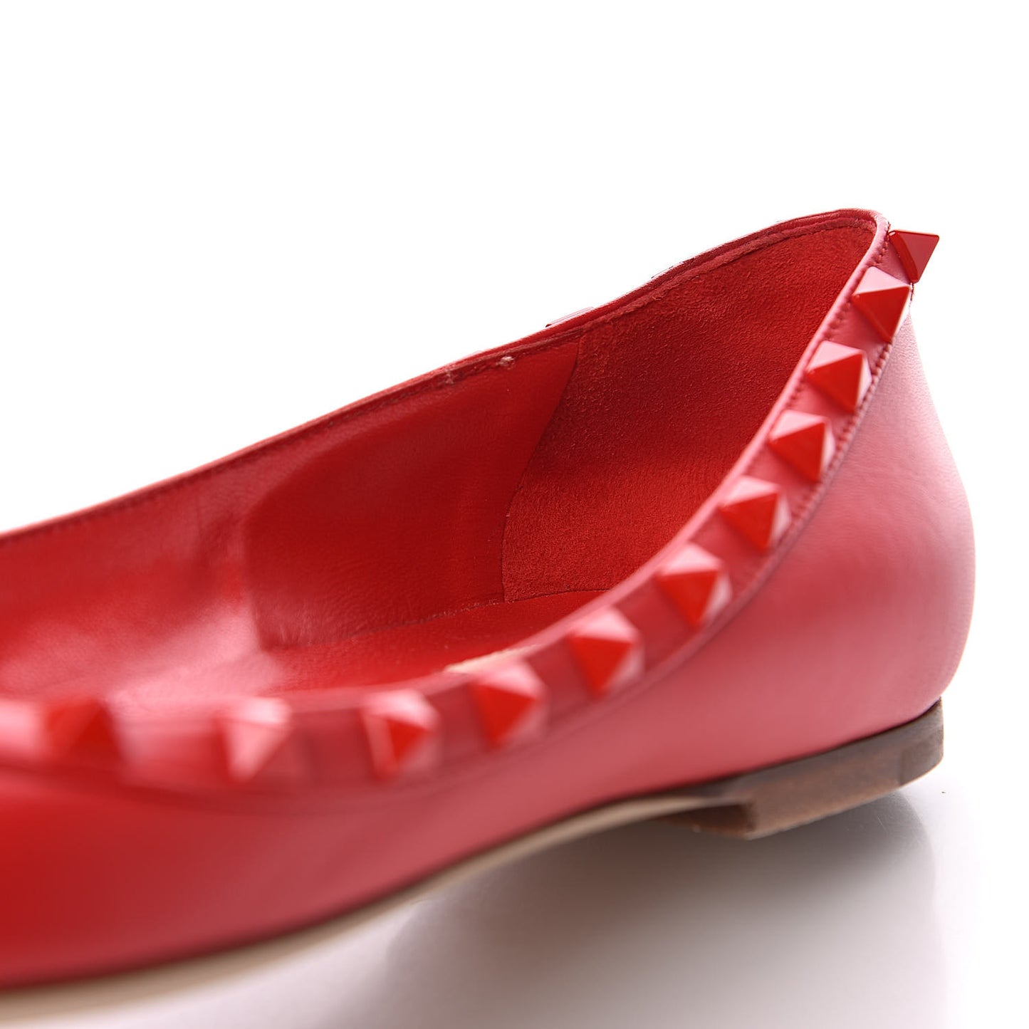 Nappa Monochrome Rockstud Ballerina Flats 39 Rouge Pur