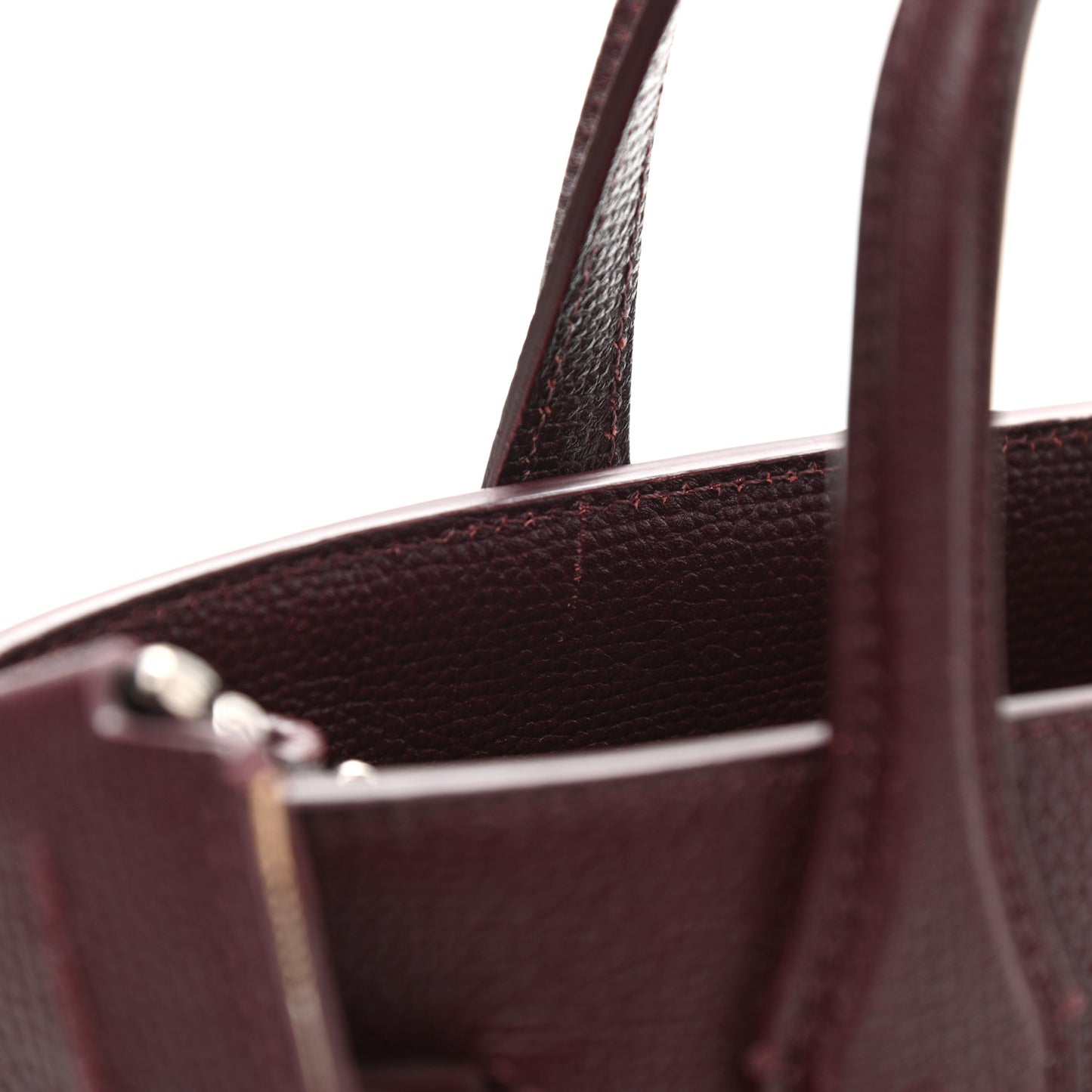 Grainy Calfskin House Check Small Banner Tote Mahogany Red