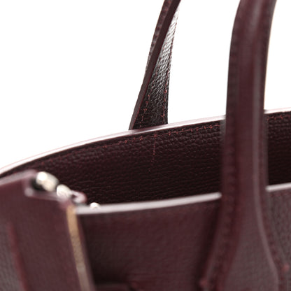 Burberry Grainy Calfskin House Check Small Banner Tote Mahogany Red 14 of 14