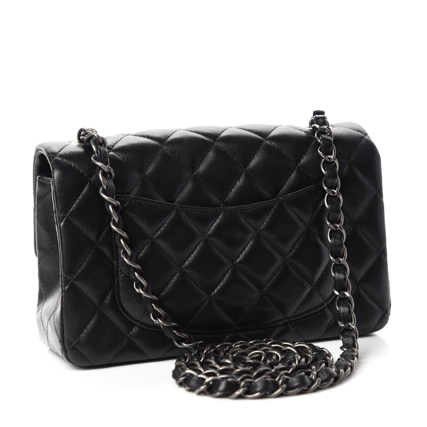 Chanel Lambskin Quilted Mini Rectangular Flap Black 3 of 10
