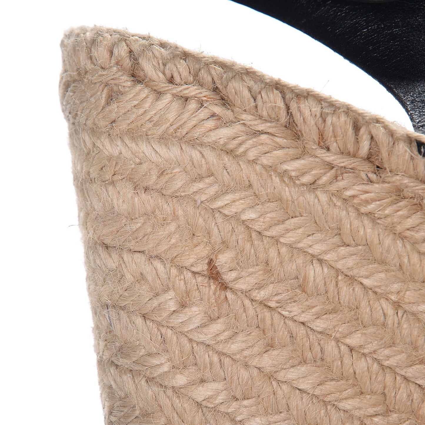 Calfskin Espadrille Wedge Sandals 37 Black