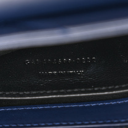 Saint Laurent Calfskin Y Quilted Monogram Small Loulou Chain Satchel Blue Charron 8 of 12