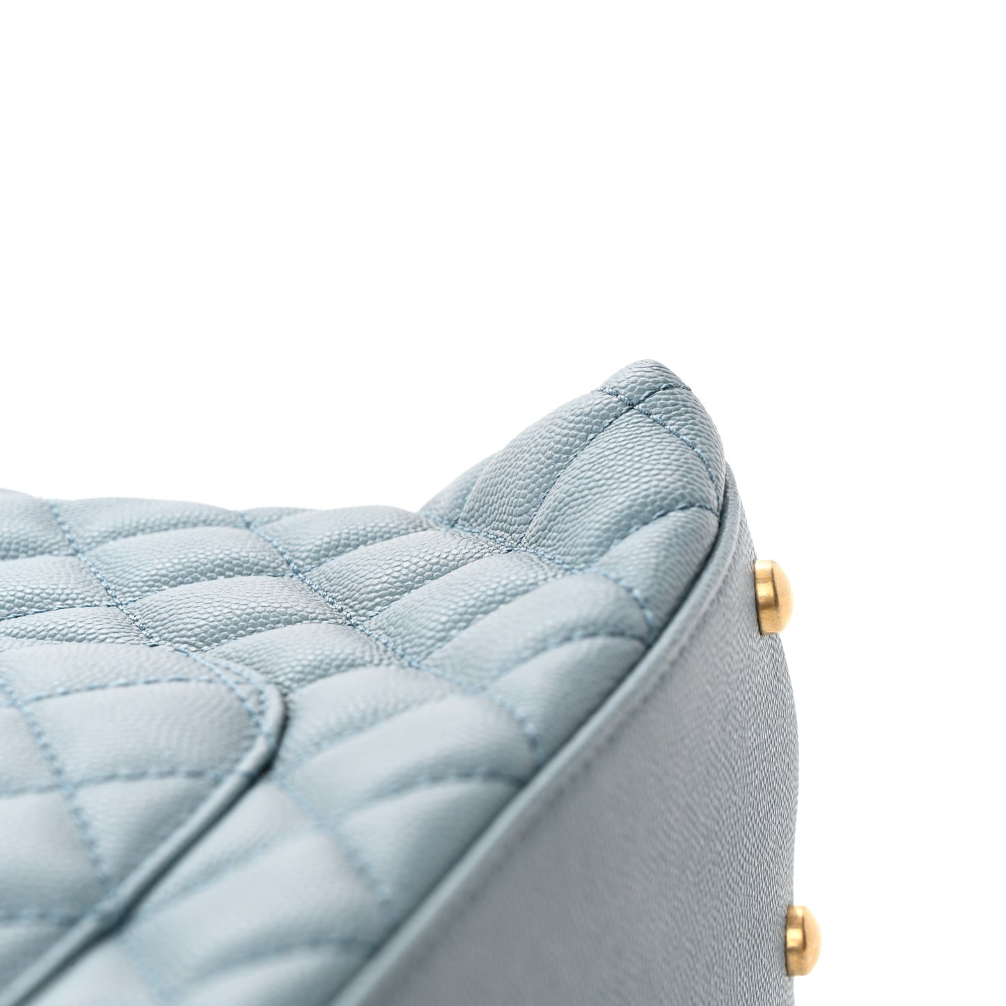 Caviar Quilted Small Coco Handle Flap Light Blue