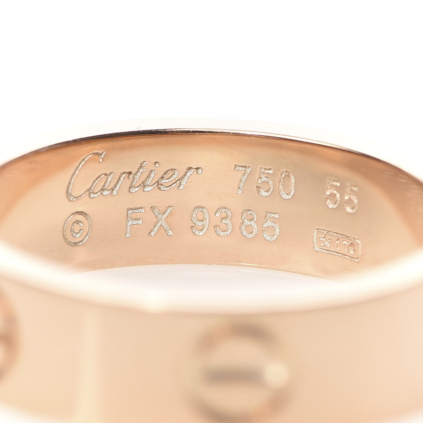 18K Pink Gold 5.5mm LOVE Ring 55 7.25