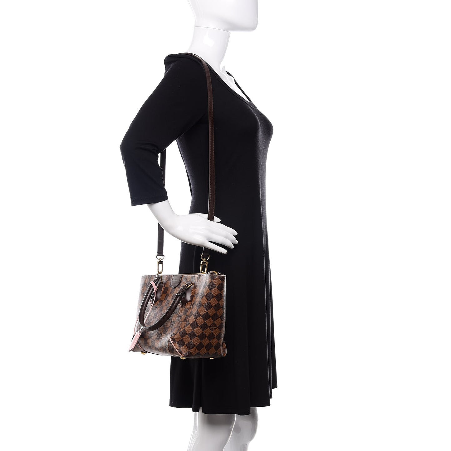 Damier Ebene Caissa Tote PM Rose Ballerine