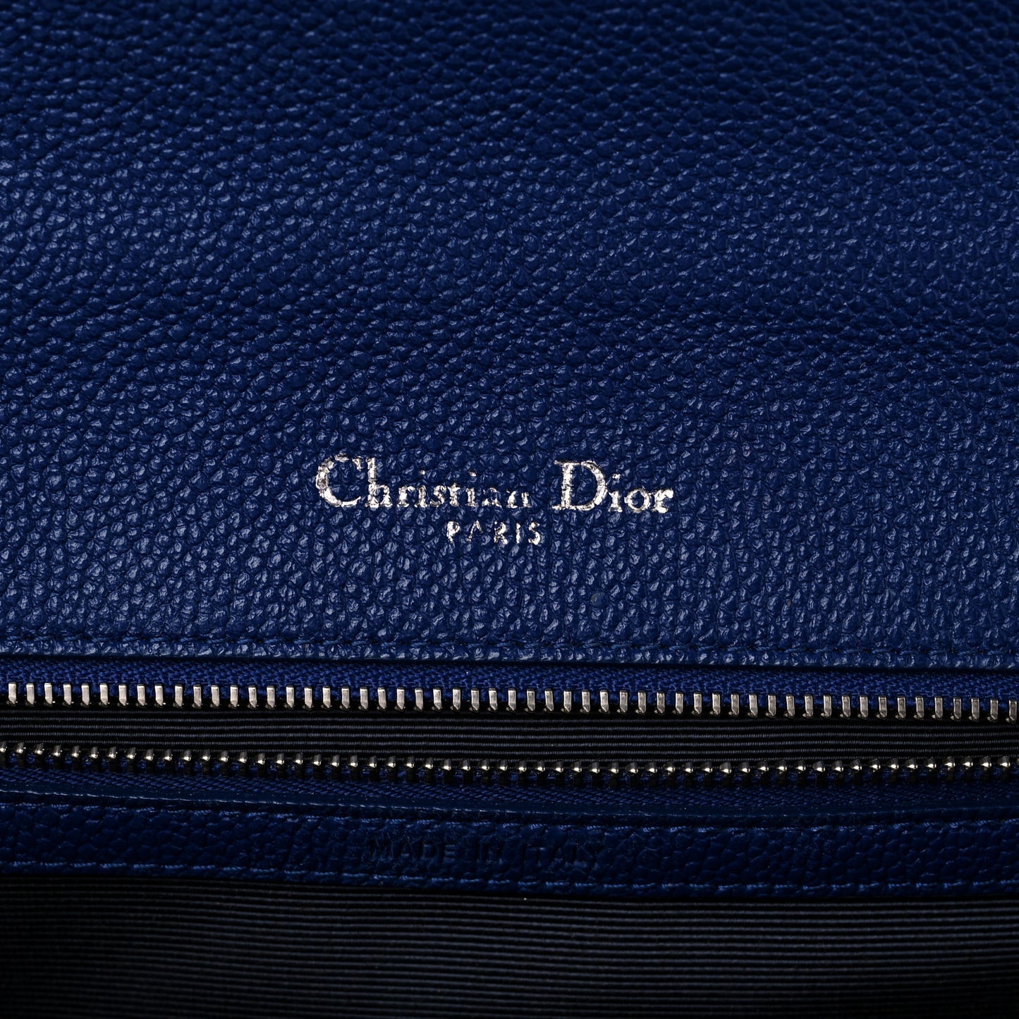Grained Calfskin Medium Diorama Flap Bag Blue