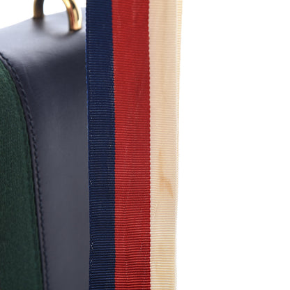 Gucci Vitello Fontanella Web Small Sylvie Shoulder Bag Blue Agata 16 of 20