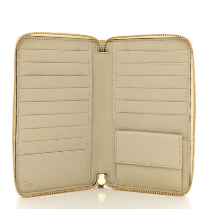 Gucci Grained Calfskin Zip Around Travel Wallet Mystic White 5 of 8
