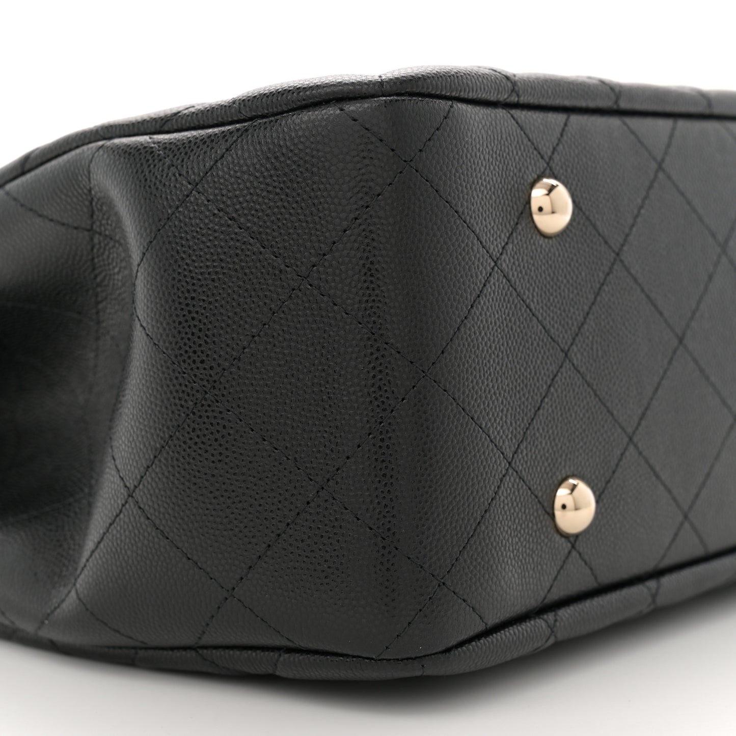 Caviar Quilted Large Shopping Tote Black