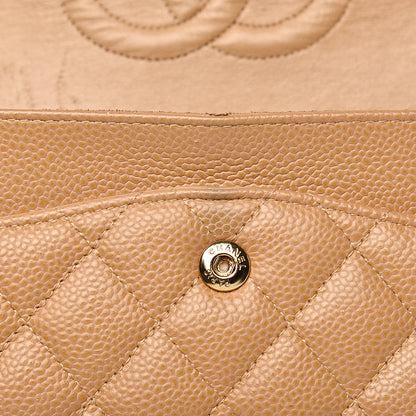 Chanel Caviar Quilted Medium Double Flap Beige 20 of 25