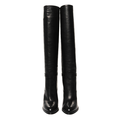 Saint Laurent Grained Calfskin Diane 100 Boots 37.5 Black 2 of 8