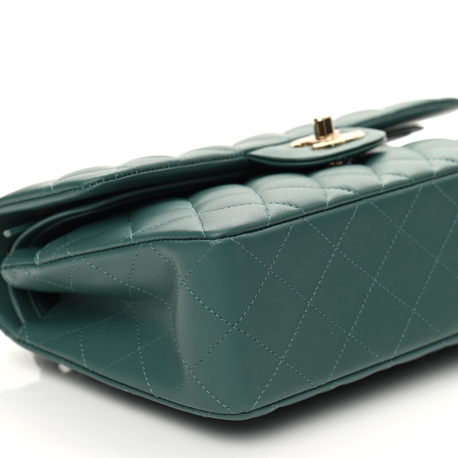 Chanel Lambskin Quilted Small Double Flap Green 9 of 11