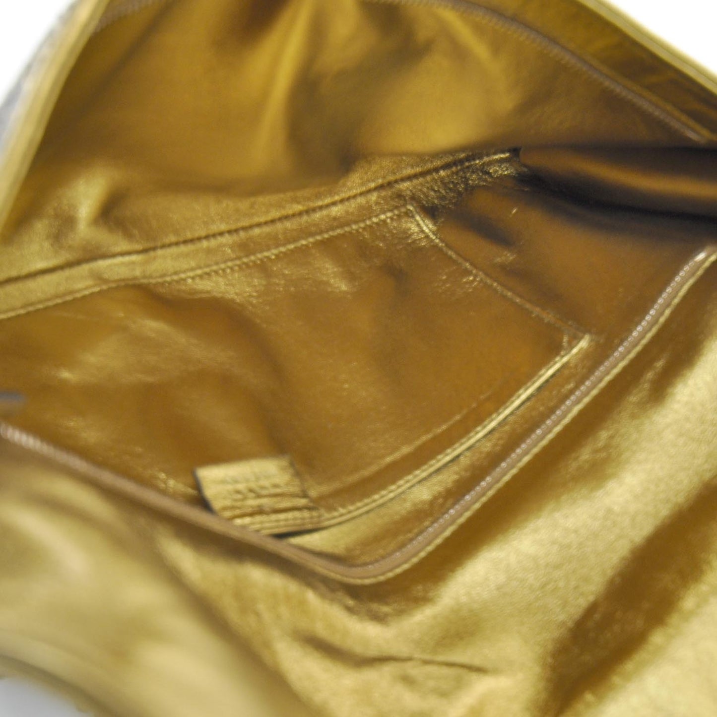 Metallic Python Malika Clutch Gold