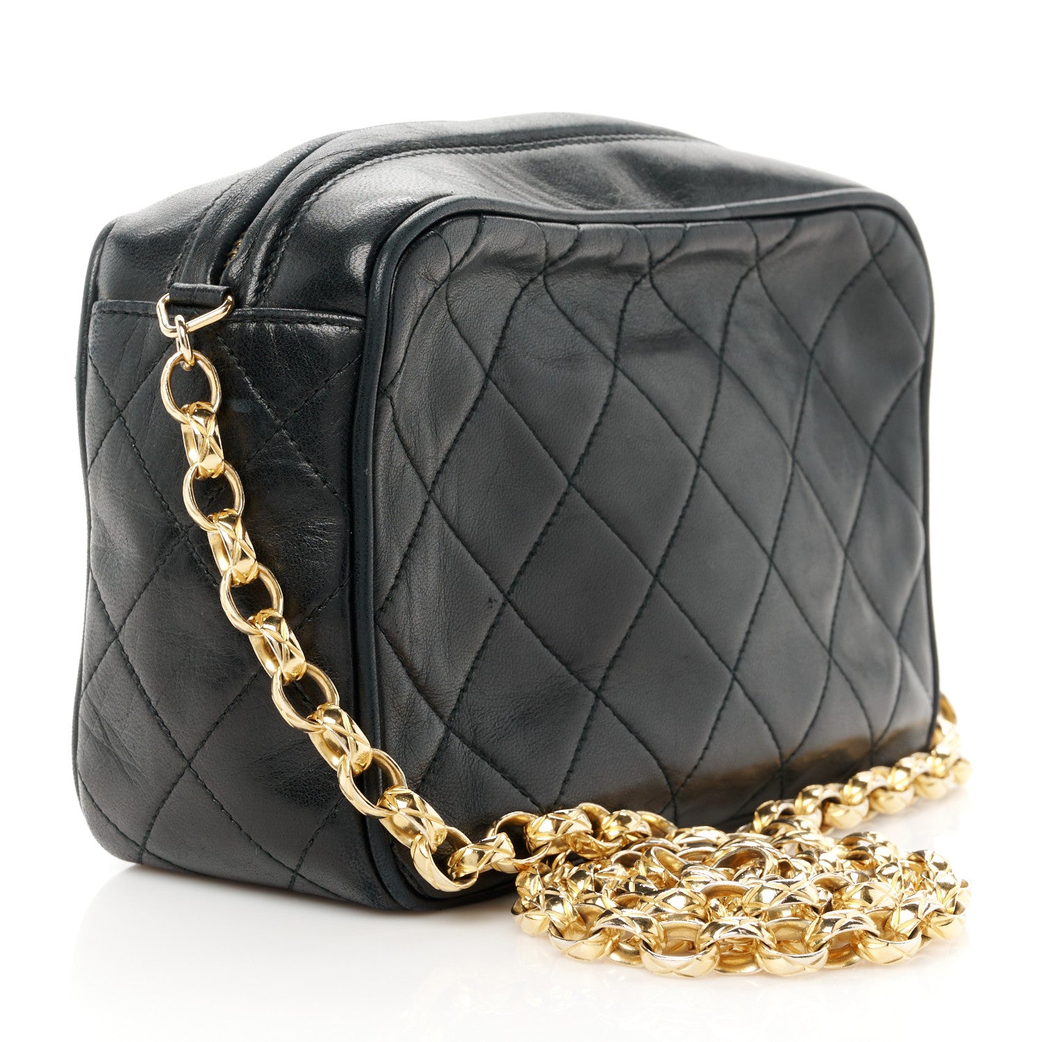 Chanel Lambskin Quilted Tassel Flap Camera Case Black 3 of 11