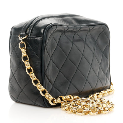 Chanel Lambskin Quilted Tassel Flap Camera Case Black 3 of 11