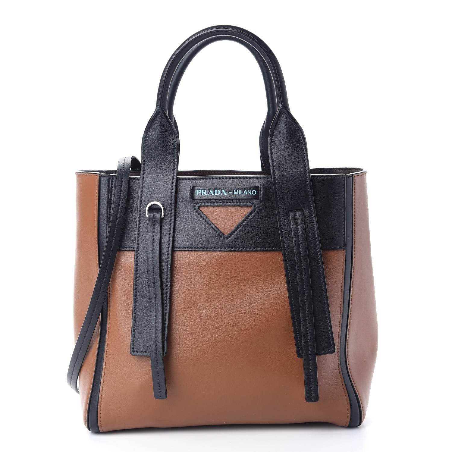 Prada Grace Lux Light Small Ouverture Shoulder Bag Light Cognac Black 3 of 10