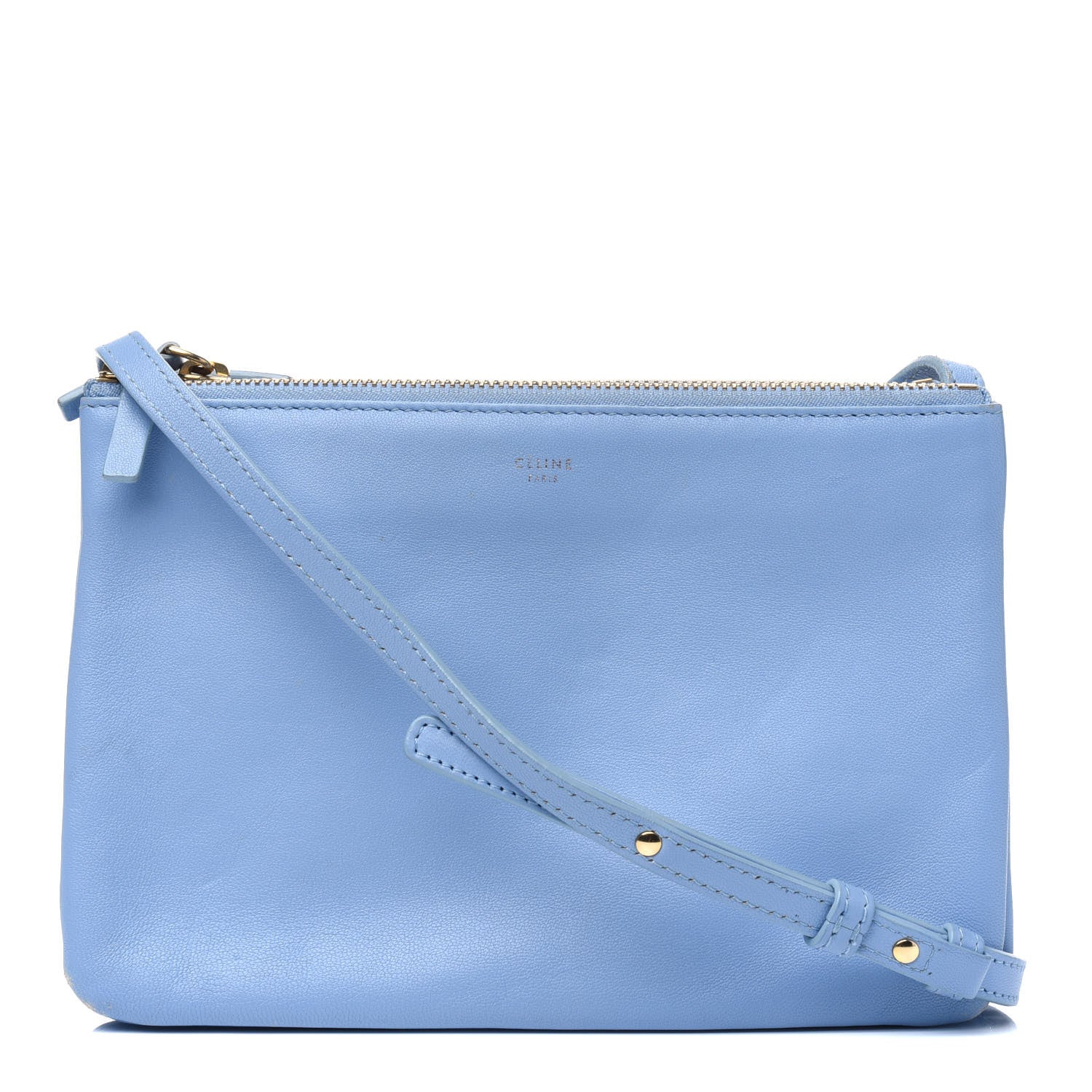 Celine Lambskin Small Trio Crossbody Bag Baby Blue 1 of 23