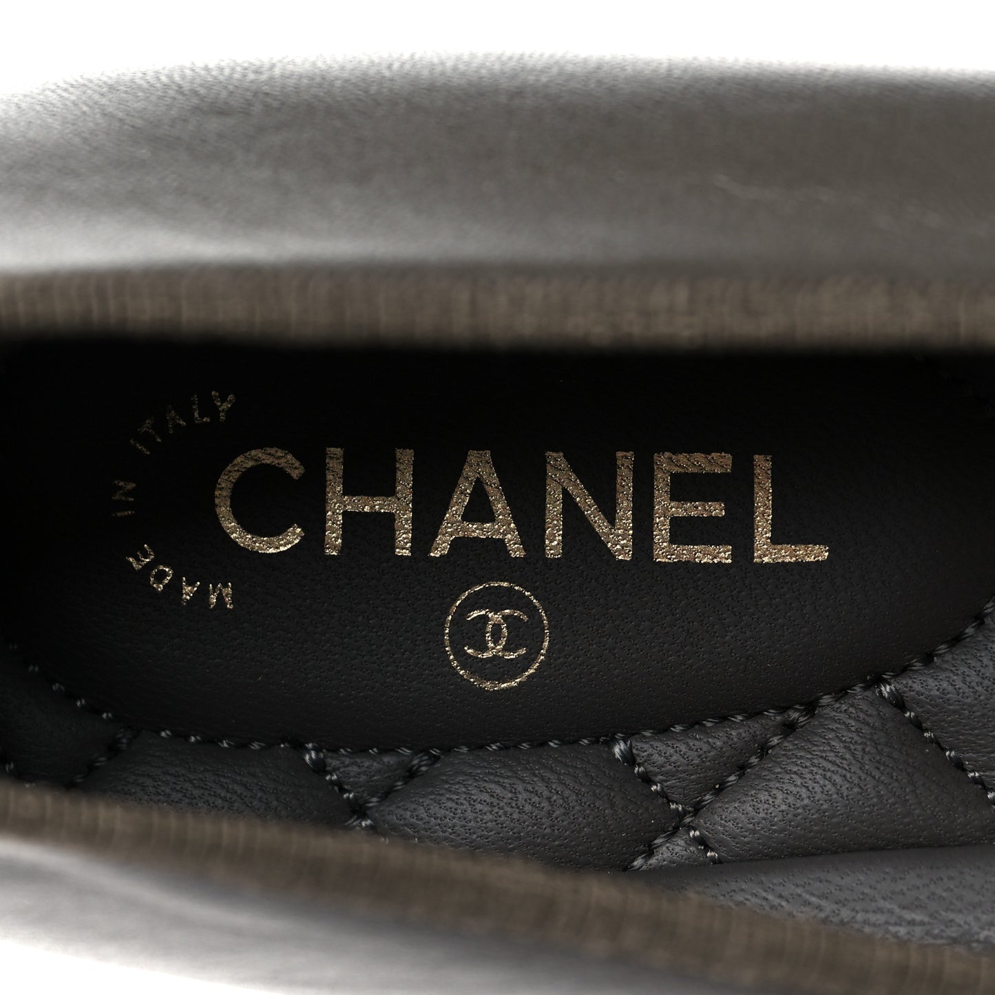 Lambskin Cap Toe CC Ballerina Flats 40 Dark Grey