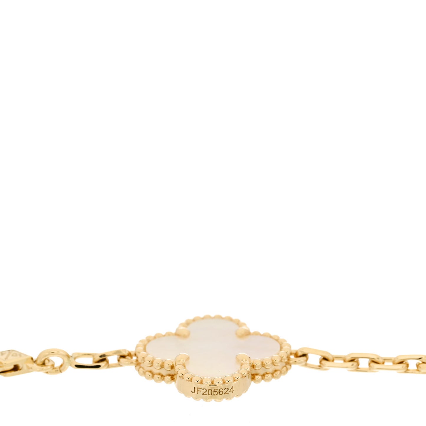 18K Yellow Gold Mother of Pearl 5 Motifs Vintage Alhambra Bracelet
