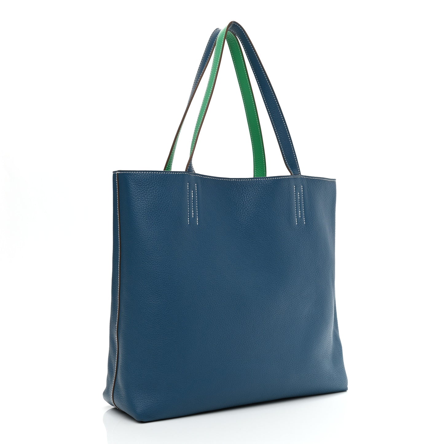 Taurillon Clemence Double Sens 36 Reversible Tote Menthe Colvert