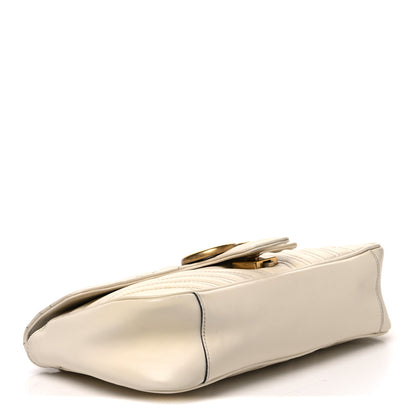 Gucci Calfskin Matelasse Small GG Marmont Shoulder Bag White 4 of 10