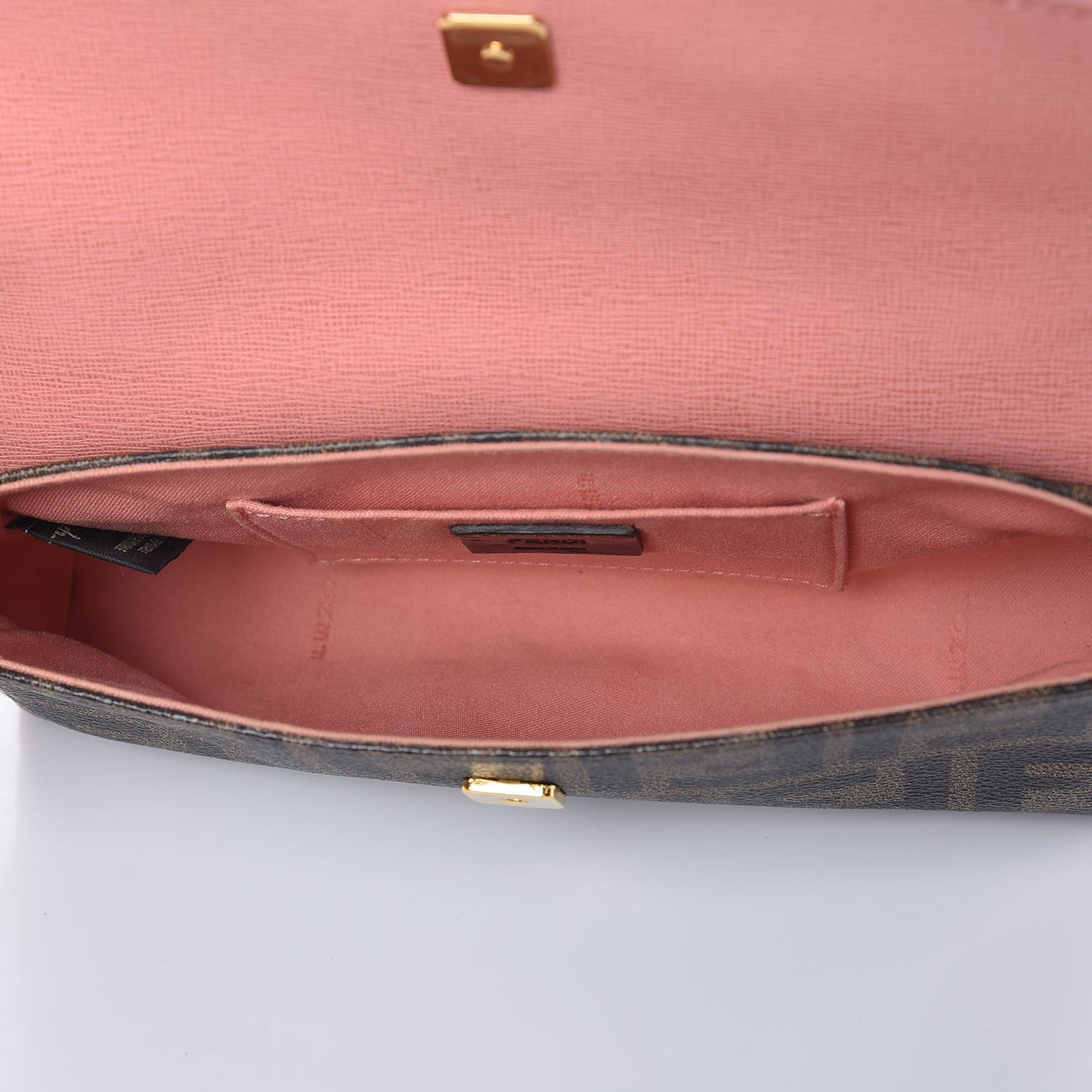 Zucca Spalmati Vitello Elite Flap Crossbody Bag Tobacco Pesca