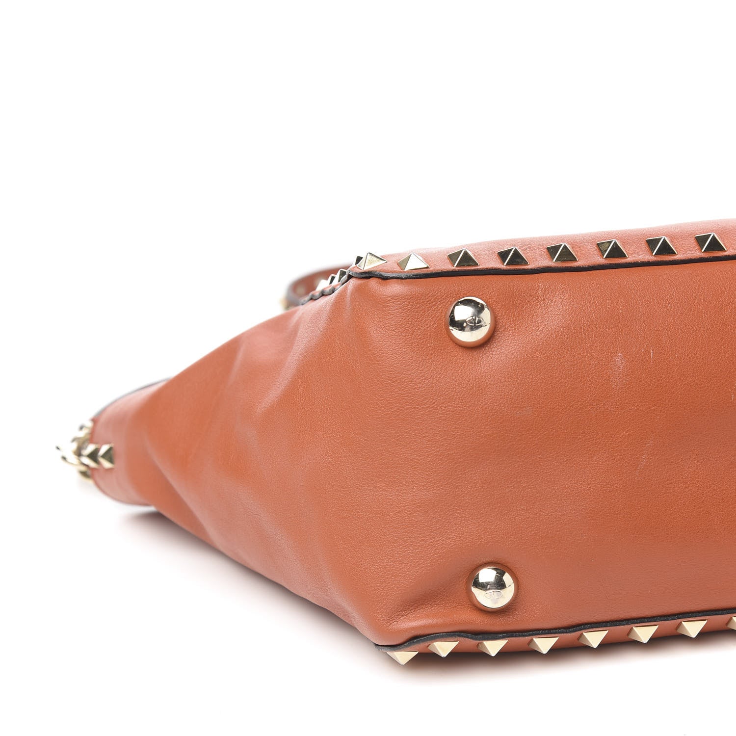 Valentino Garavani Vitello Small Rockstud Tote English Red 6 of 9