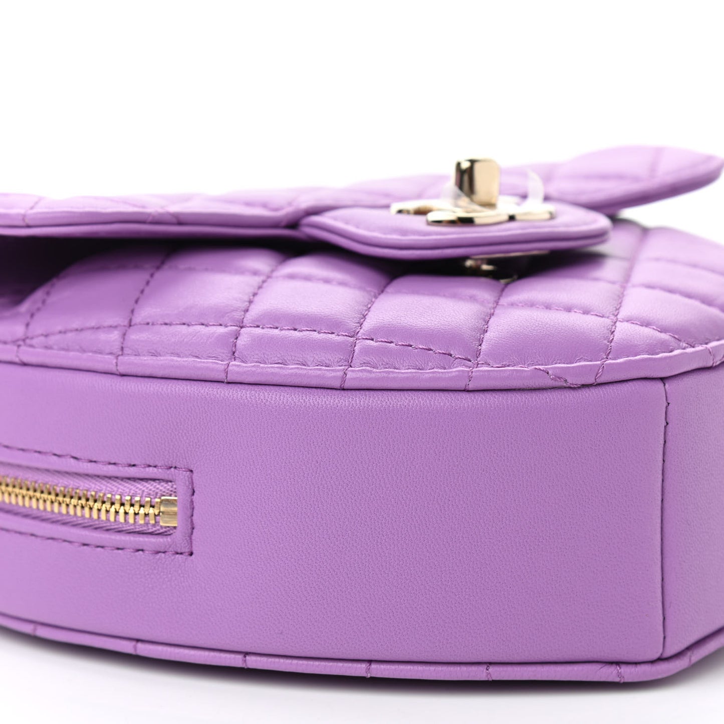 Lambskin Quilted CC In Love Heart Bag Purple